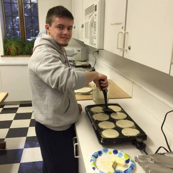 Chef du pancake last night at St. Jude's, Wantagh, New York. (parish photo)