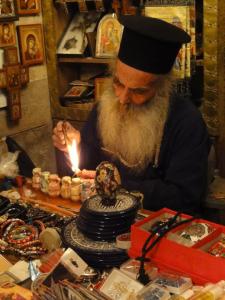 Priest at holy place in Israel
